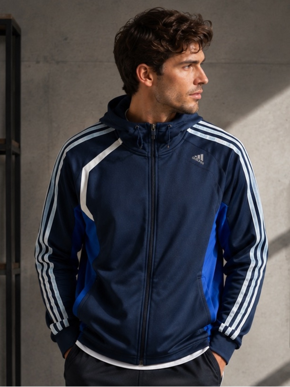 Vintage Adidas 3-Stripes Men’s Full-Zip Track Jacket Medium